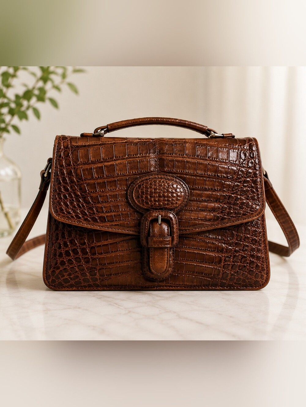Vintage IRV Exotic Crocodile Skin Handbag